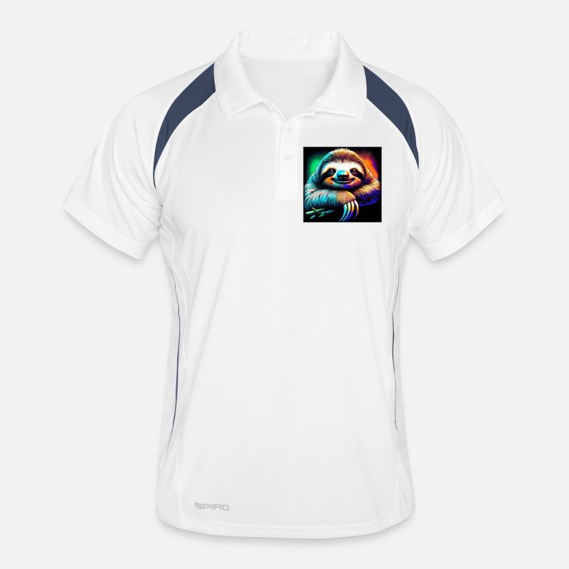 sloth - Men's Polo breathable - white/navy