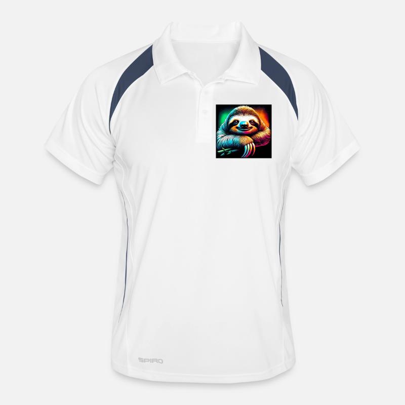 sloth - Men's Polo breathable - white/navy