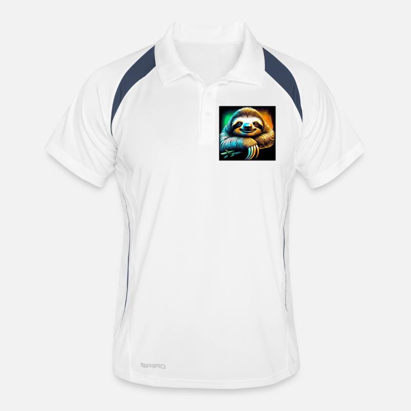 sloth - Men's Polo breathable - white/navy