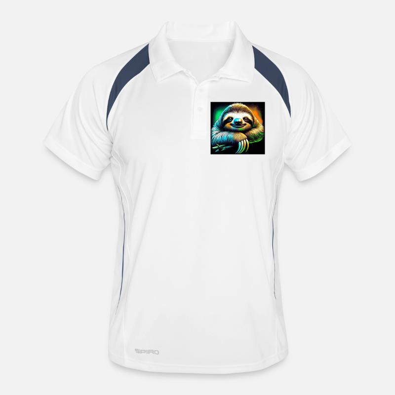 sloth - Men's Polo breathable - white/navy
