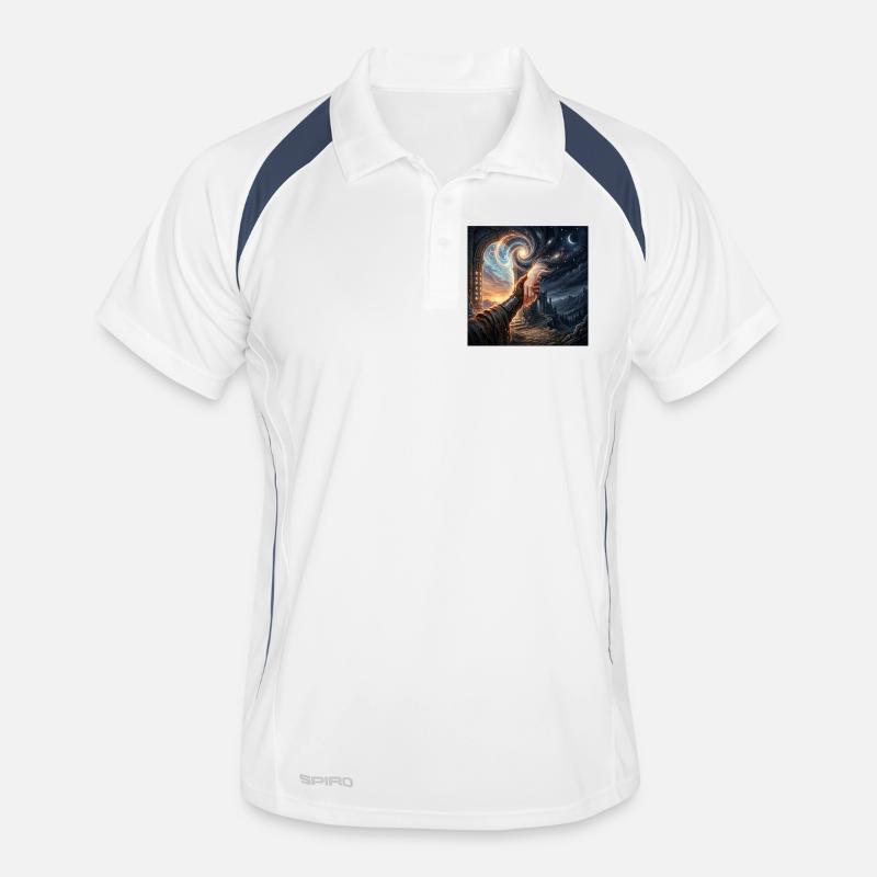Poignée de main céleste - Art de portail fantastique Polo respirant Homme