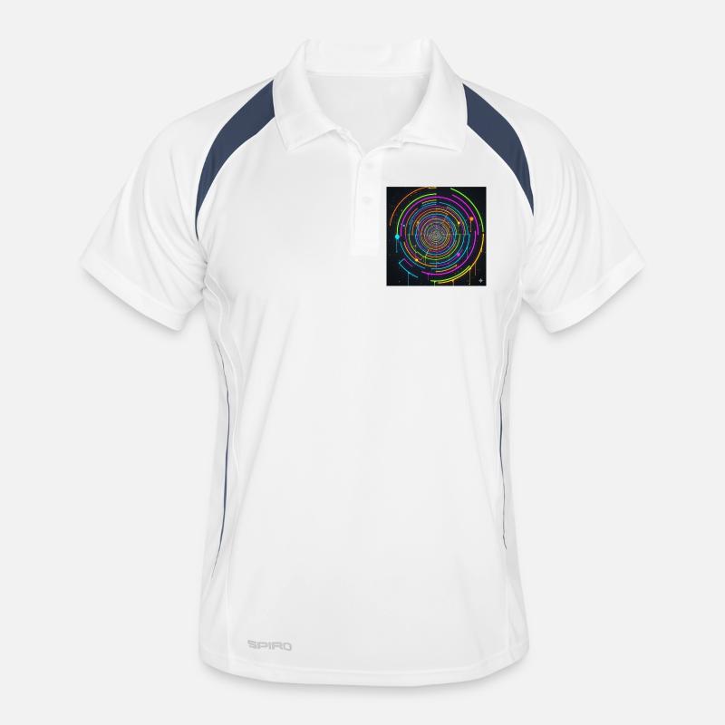 Jeu de couleurs en spirale de cercle néon Polo respirant Homme