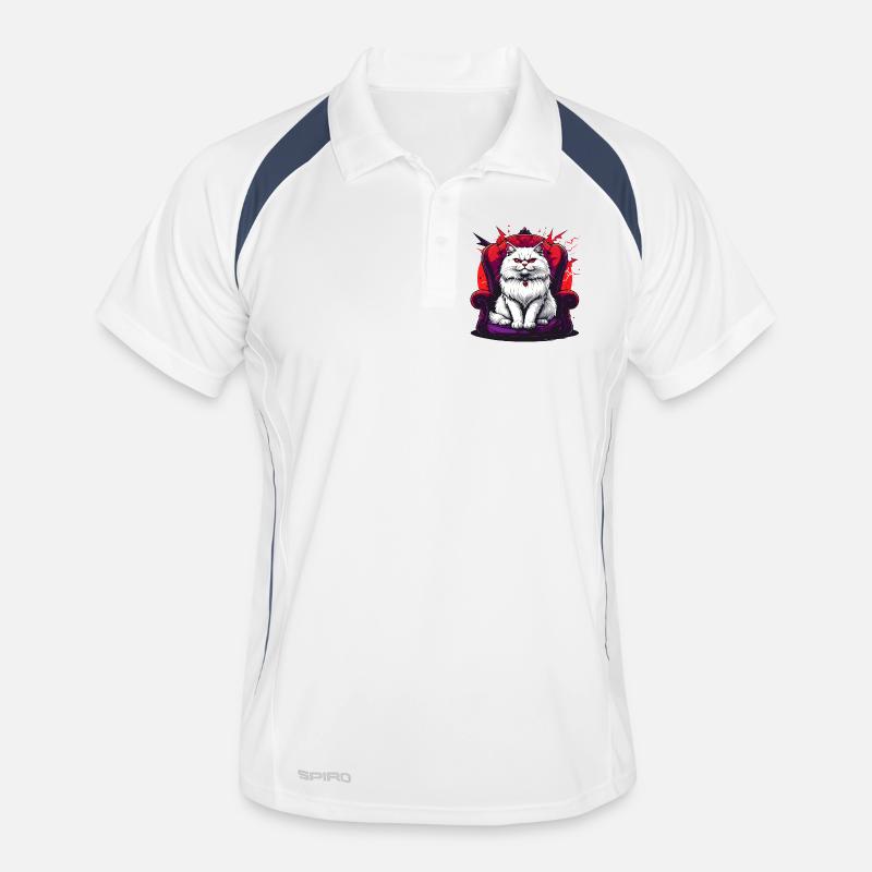 Katze auf Stuhl Gothic Stil Männer Polo atmungsaktiv