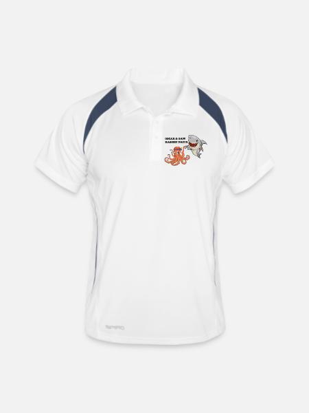 Alle hassen Nazis - Männer Polo atmungsaktiv - Weiß/Navy - Vorne