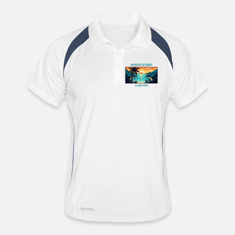 Bahamas, îles paradisiaques, plage tropicale, palmier de soleil Polo respirant Homme