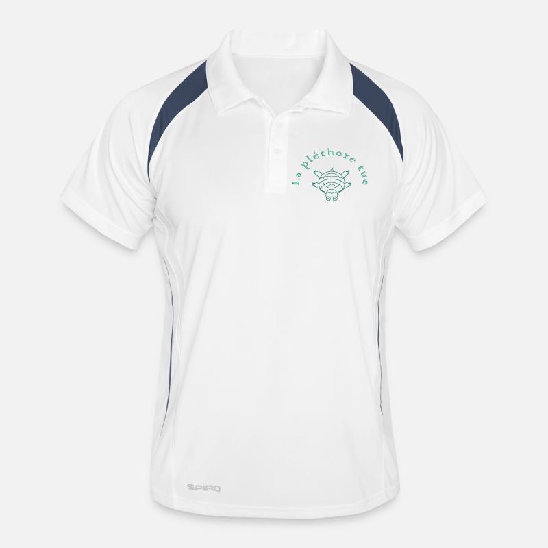 Der Grüne Killer Plethora - Männer Polo atmungsaktiv - Weiß/Navy
