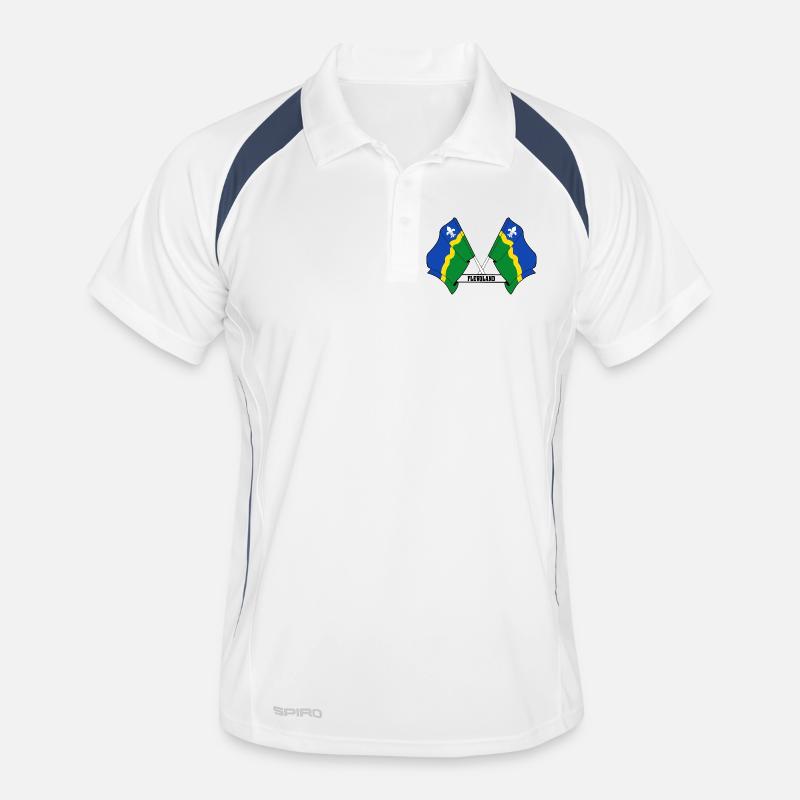 Deux drapeaux texte FLEVOLAND Polo respirant Homme