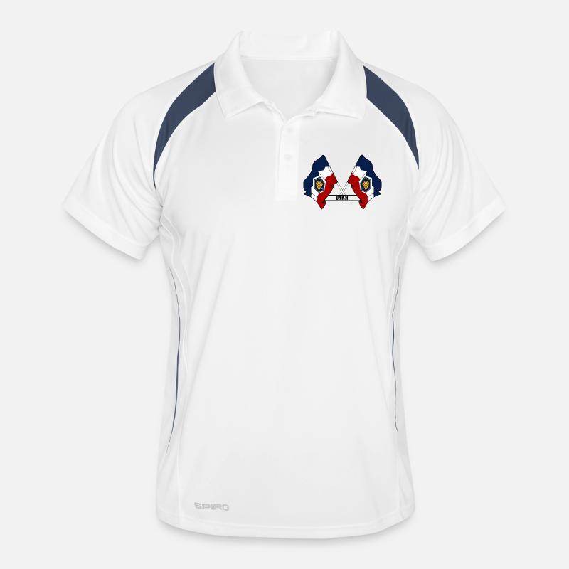 Two flags text UTAH Men's Polo breathable