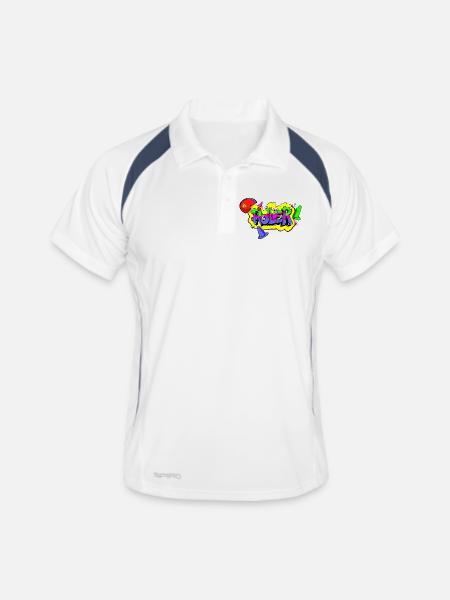 ROLLER - Polo respirant Homme - blanc/marine - Devant