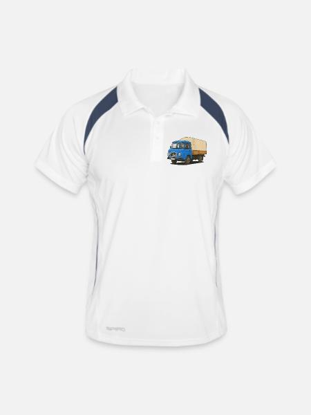 Plateau Est - Polo respirant Homme - blanc/marine - Devant