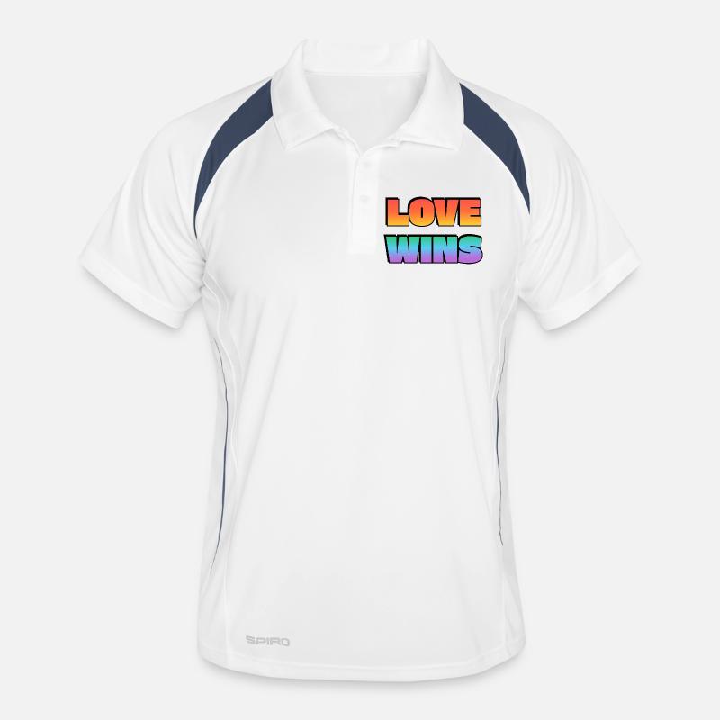 Love Wins Gradient Bold Text Men's Polo breathable