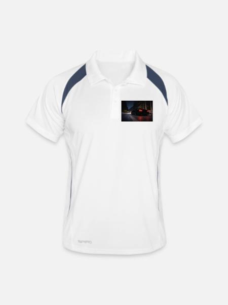 Night Sports Car on the Road - Men's Polo breathable - white/navy - Front