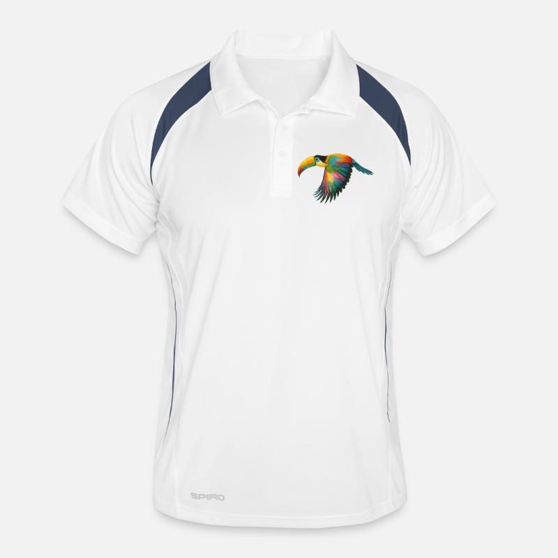 Rainbow Parrot Pattern Men's Polo breathable