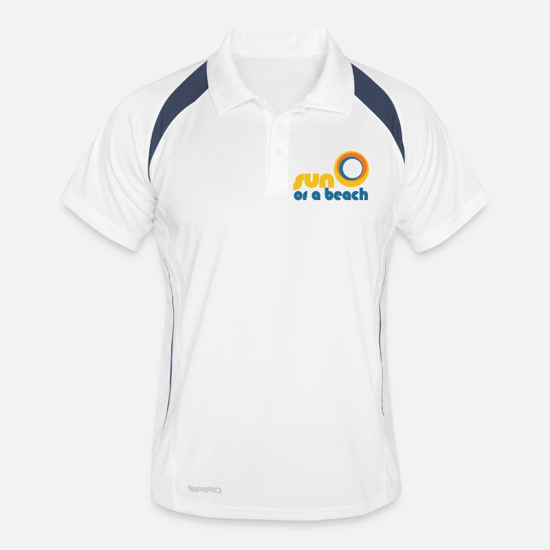 Sonne eines Strandes - Männer Polo atmungsaktiv - Weiß/Navy