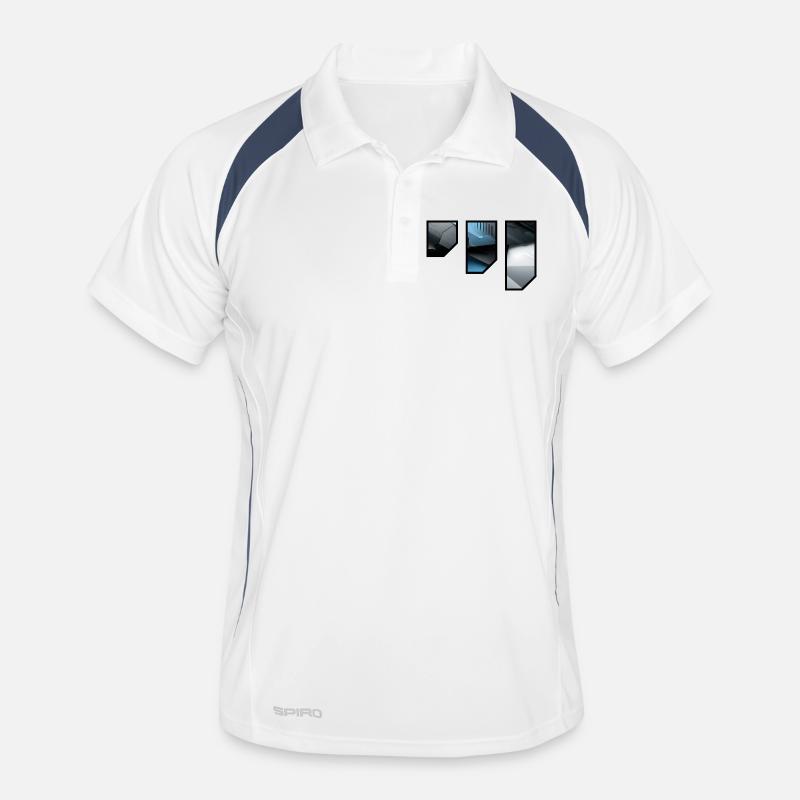 Futuristic Techno Abstract Pattern - Men's Polo breathable - white/navy