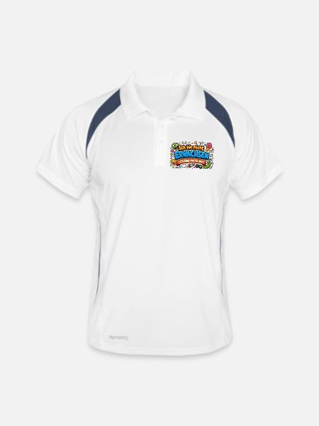 Ich bin nicht erwachsen Spruch Cartoon - Männer Polo atmungsaktiv - Weiß/Navy - Vorne