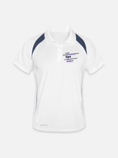 überdurchschnittlicher opa - Männer Polo atmungsaktiv - Weiß/Navy - Vorne