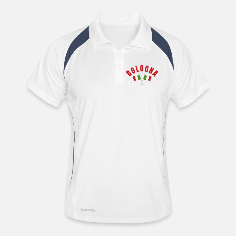 Emblème de Bologne avec drapeaux italiens croisés Polo respirant Homme