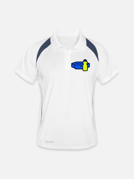 Practical Hydration Belt Runner - Men's Polo breathable - white/navy - Front