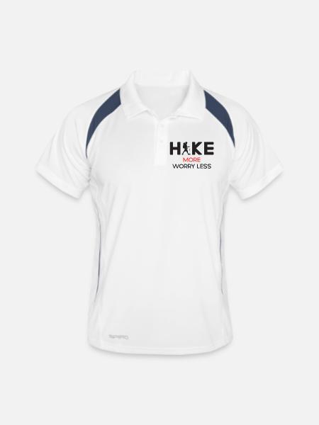 Hike More Worry Less - Hiking Gift - Men's Polo breathable - white/navy - Front