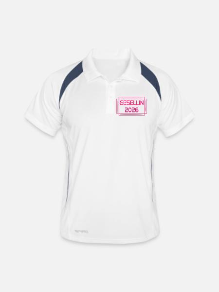Certificat de compagnon Diplôme 2026 Compagne - Polo respirant Homme - blanc/marine - Devant