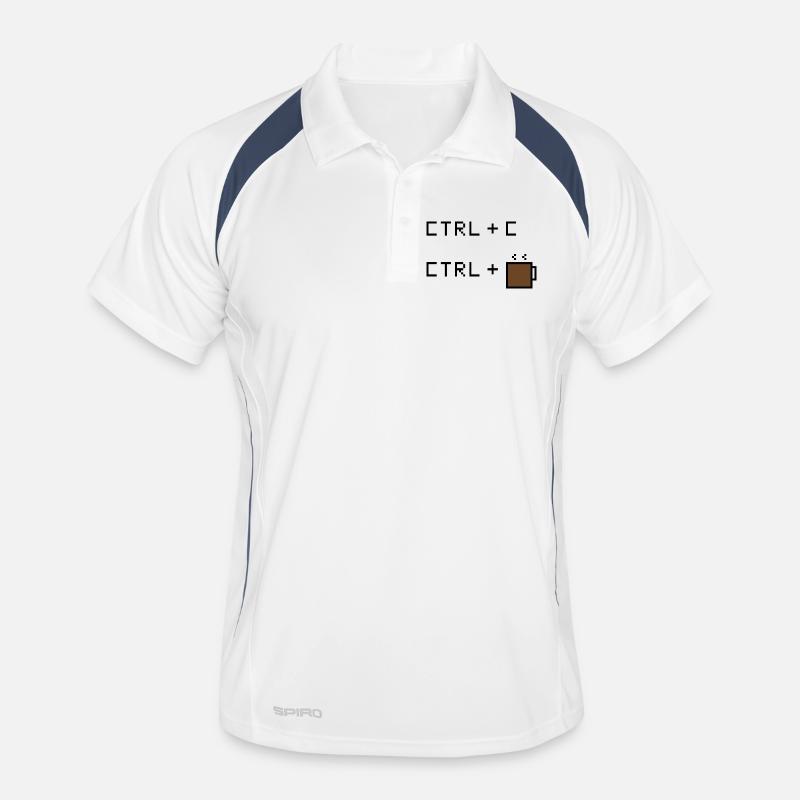 CTRL+C Coffee Edition - Retro Office Humor Men's Polo breathable