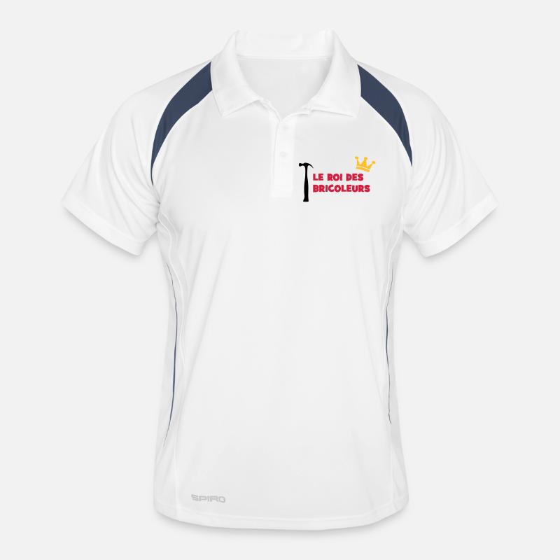 Der König der Heimwerker - Männer Polo atmungsaktiv - Weiß/Navy