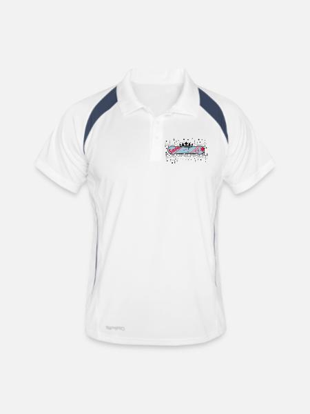 Snowboard with Crown Snowboard King - Men's Polo breathable - white/navy - Front