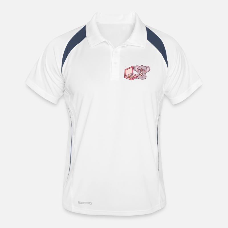 Mignon Koala Ours Mangeant Pizza Polo respirant Homme