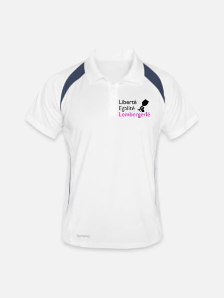 Liberté Egalité Lembergerlé - Männer Polo atmungsaktiv - Weiß/Navy - Vorne