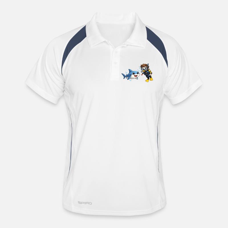 Diver Kid avec le dessin animé marin drôle de requin Polo respirant Homme