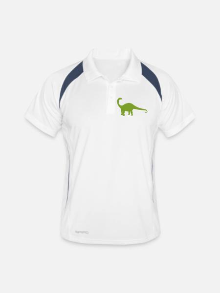 Dinosaur Silhouette Green - Men's Polo breathable - white/navy - Front