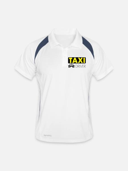 Conducteur de taxi - Polo respirant Homme - blanc/marine - Devant