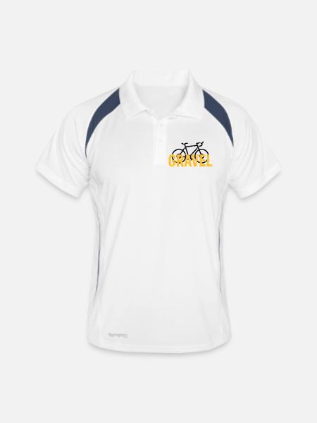Vélo de gravier - Polo respirant Homme - blanc/marine