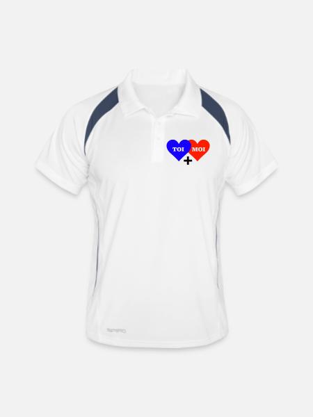 TOI MOI COEUR - Polo respirant Homme - blanc/marine - Devant
