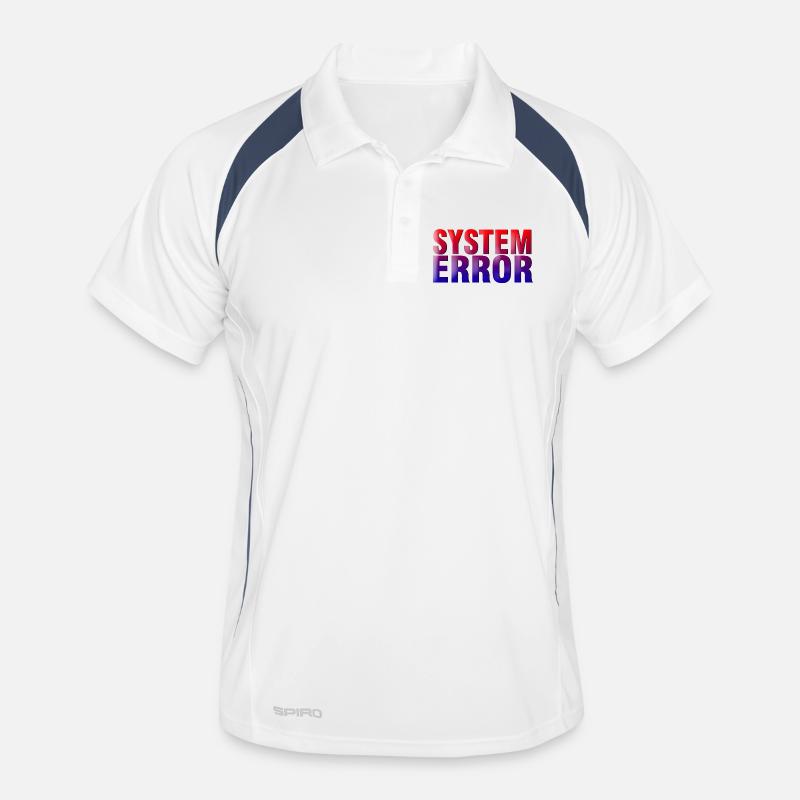 Systemfehler Gradient Typo - Männer Polo atmungsaktiv - Weiß/Navy