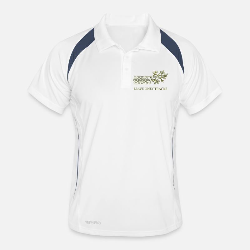 Leave Only Tracks Tree Tire Tread Art Men's Polo breathable