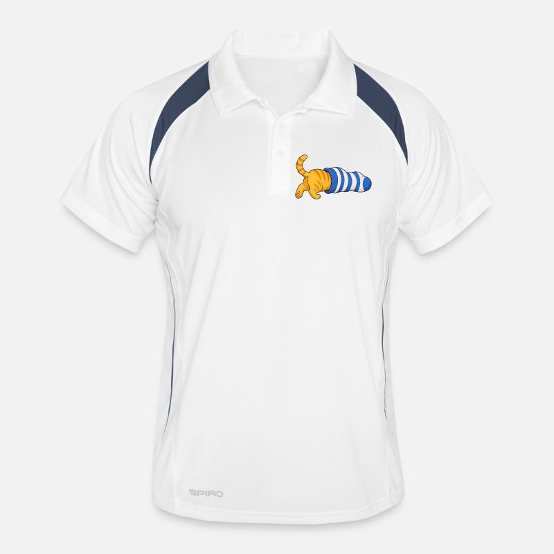 Cat in the sock - Men's Polo breathable - white/navy