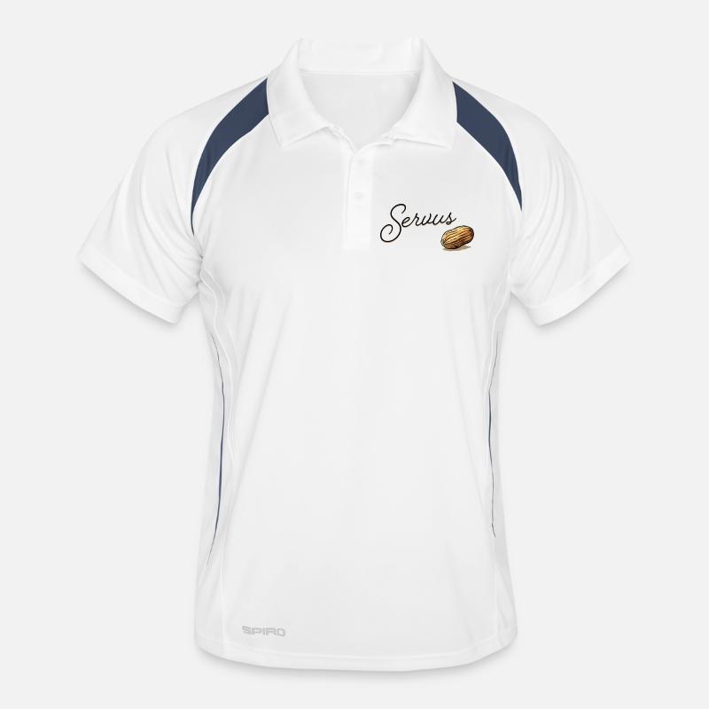 Serius Mandel Script Design - Men's Polo breathable - white/navy