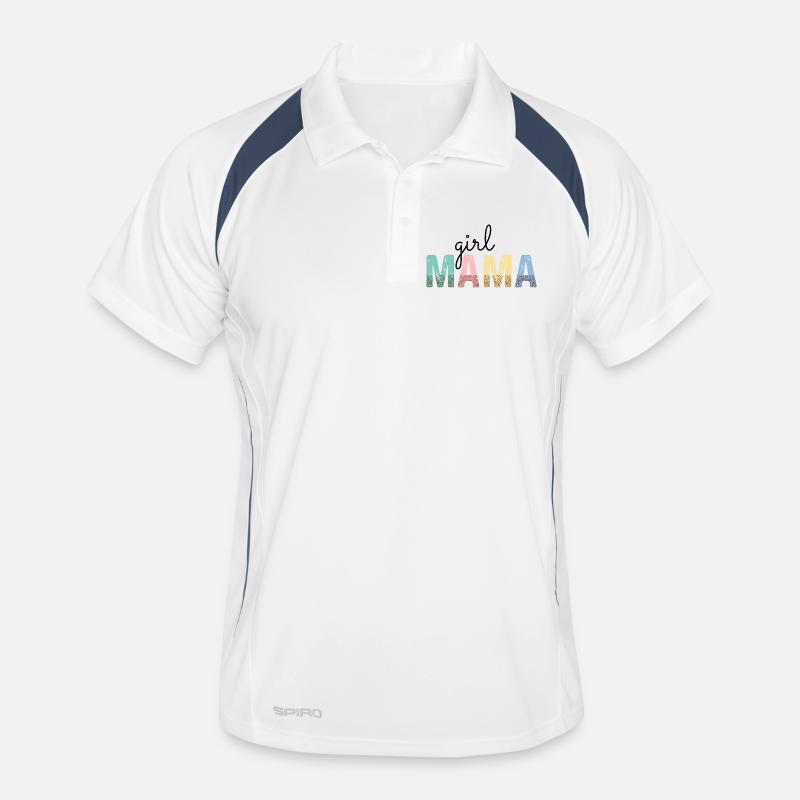 Mama Typo Farbblock Muster Männer Polo atmungsaktiv