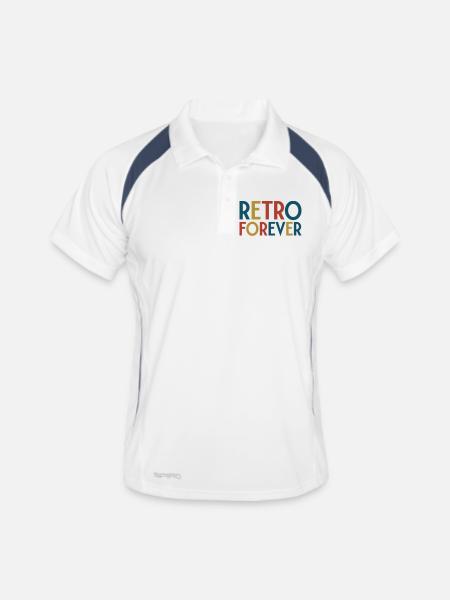 Retro forever - Polo respirant Homme - blanc/marine - Devant