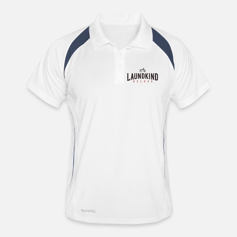 Laundkind - Polo traspirante per uomo - bianco/navy