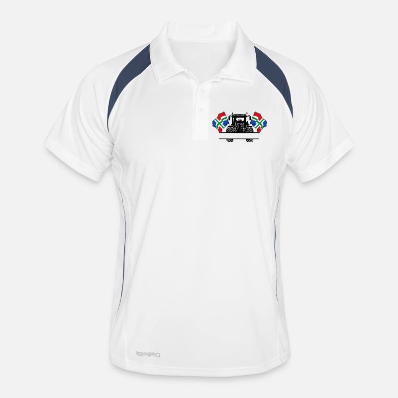 Groningen_Tractor_Custom_Edition - Men's Polo breathable - white/navy