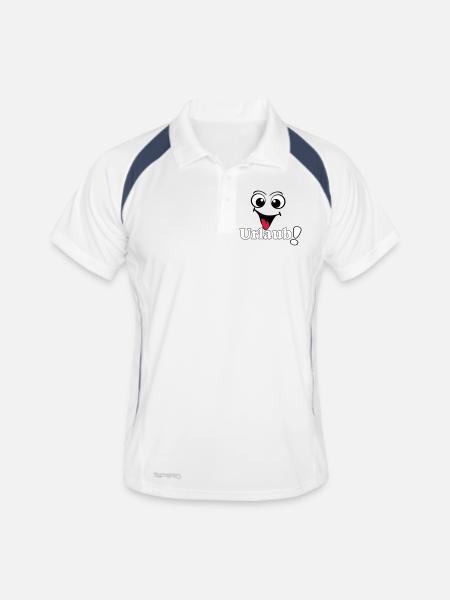Urlaub, Ferien Spruch Shirt Sticker Urlaub (25) - Männer Polo atmungsaktiv - Weiß/Navy - Vorne