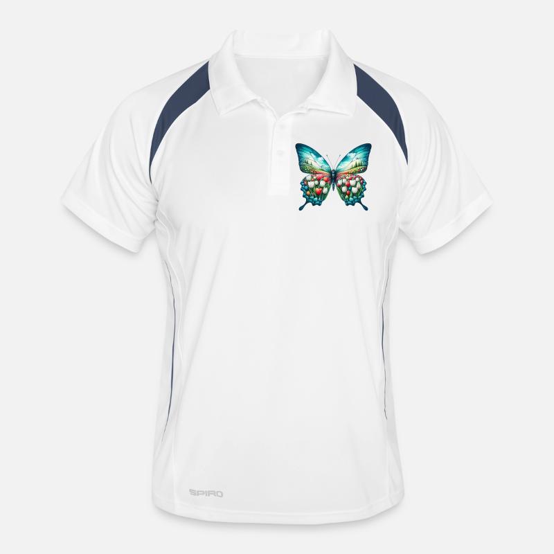 Fleurs papillon tulipes tulipe Polo respirant Homme