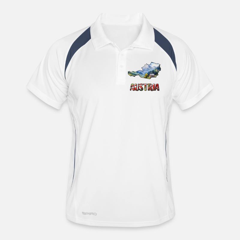 Watercolor Map of Austria Men's Polo breathable