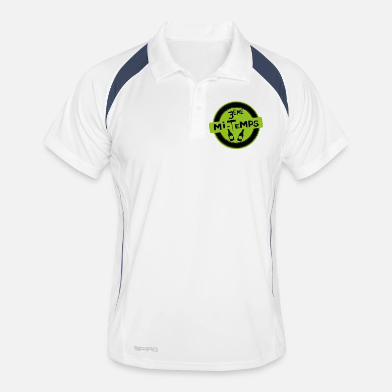 3. Halbzeit - Männer Polo atmungsaktiv - Weiß/Navy