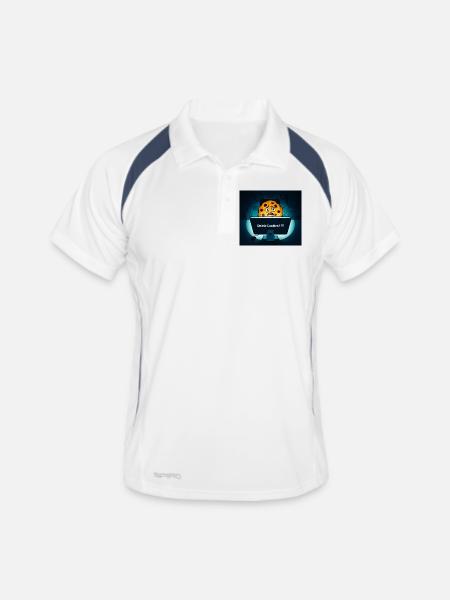 Shy Cookie at Computer - Men's Polo breathable - white/navy