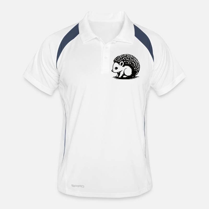Monochrome Igel-Silhouette - Männer Polo atmungsaktiv - Weiß/Navy