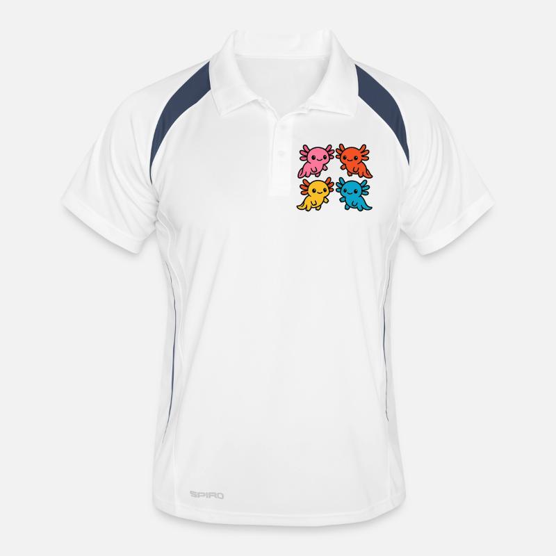 Mignonne Axolotl Couleurs Colorées Design mignon Polo respirant Homme